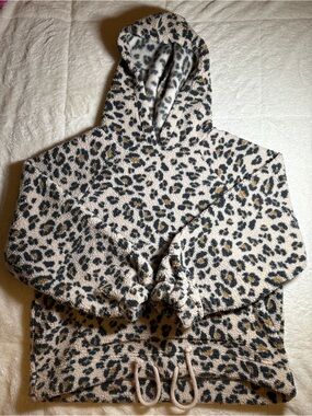 Leopard Print Sherpa Hoodie Jacket